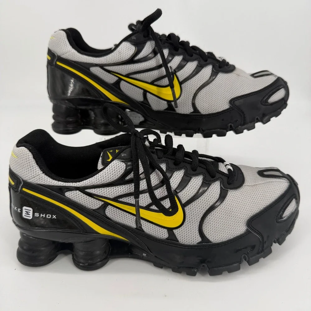 Nike Shox iD Mens Running Shoes Grey Black Yellow 326907-992 Size 8